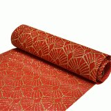 Decoratiestof Leaf Rood & Goud