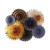 Deco Waaiers Goud en Zwart (8st) 