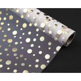 Decoratiestof Dots Wit & Goud (5m)