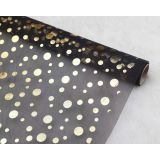 Decoratiestof Dots Zwart & Goud (5m)