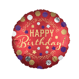 Folieballon Happy Birthday! Rood Satin Luxe (45cm)