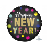 Folieballon Happy New Year Dots Satin (43cm) 