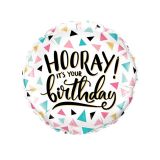 Folieballon Hooray! It's Your Birthday (45cm) 