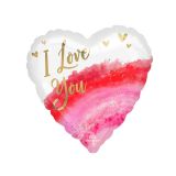Folieballon Hart I Love You Pink Rainbow (43cm)