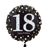 Folieballon 18 Happy Birthday Sparkling