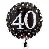 Folieballon 40 Happy Birthday Sparkling - 43cm