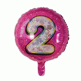 Folieballon Holografisch Cijfer 2 Roze