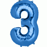 Folie Ballon 3 Blauw XL