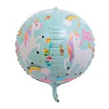 4D Folieballon Unicorn Happy Birthday Blauw