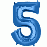 Folie Ballon 5 Blauw XL
