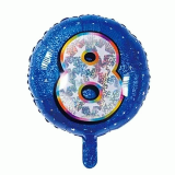 Folieballon Holografisch Cijfer 8 Blauw