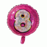 Folieballon Holografisch Cijfer 8 Roze