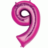 Folieballon 9 Roze XL
