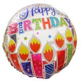 Folieballon Happy Birthday Kaarsjes