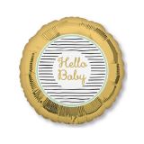 Folieballon Hello Baby Goud (43cm)