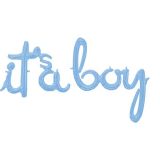 Folieballon 'it's a boy' Pastel Blauw