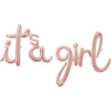 Folieballon 'it's a girl' Roségoud