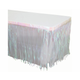 Folie Fringe Tafelrok Parelmoer Wit (275x74cm) 