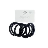 Haarelastiekjes Spiraal Zwart (6st) 