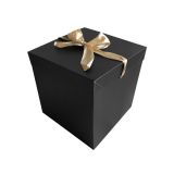 Cadeaudoos Zwart + Gouden Strik 22cm