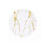 Kartonnen Bordjes Marble Goud 18cm (20st)