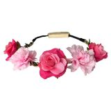 Haarband Bloemen Fuchsia & Roze 
