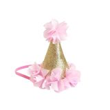 Feesthoedje Roze/Goud 