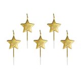 Kaarsjes Sterren Goud (5st)