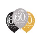 Ballonnen 60 Happy Birthday Sparkling (6st)