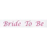 Witte sjerp met fuchsia glitter tekst Bride To Be voor vrijgezellenfeest