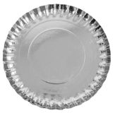 Kartonnen Dienblad Rond Metallic Zilver 28cm (5st)