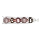 Kerstballen Roze 80mm (5st)