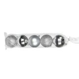 Kerstballen Zilver 80mm (5st)