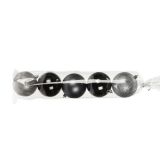 Kerstballen Zwart/Zilver 80mm (5st)
