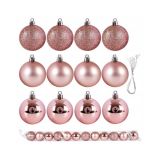 Kerstballen Roze 50mm (12st)