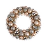 Kerstkrans Champagne met ballen - 39 cm
