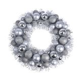 Kerstkrans Zilver met ballen - 39 cm 
