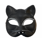 Masker Zwarte Kat met strass