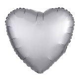 Folieballon Hart Matte Zilver