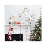 Confetti Ballonnen Merry Christmas + staartje Ginger Ray (5st)