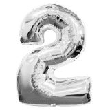 Folie Ballon 2 Zilver 43cm
