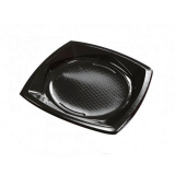 Plastic Borden Vierkant Zwart 23cm (20st)