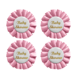 Rozetten Babyshower Roze (4st)