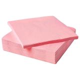 Roze servetten, 33 x 33 cm, 2-laags papier, verpakking van 100 stuks, perfect voor feestjes en diners.