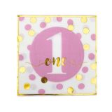 Servetten One Roze/Goud (20st) 