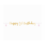 Slinger Happy 1st Birthday Roze/Goud