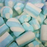 Spekkenmix blauw en wit in verschillende vormen, perfect voor kraamfeesten en traktaties.