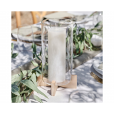 Glazen Kandelaar met houten standaard Ginger Ray 