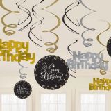 Swirl Happy Birthday Sparkling (12st)