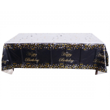 Tafelkleed Zwart Happy Birthday Sparkling 